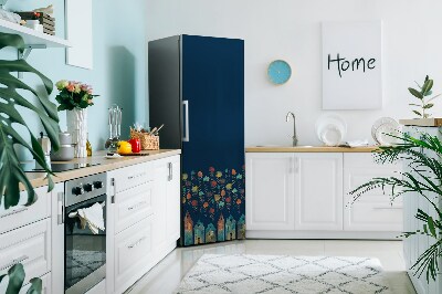 Funda magnética para refrigerador Casas coloridas