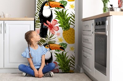 Funda magnética para refrigerador Tucan y piña