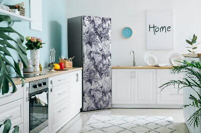 Imán decorativo para refrigerador Flores grises