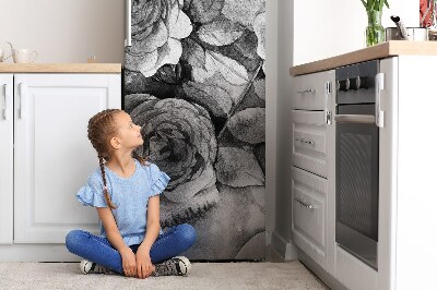 Cubierta magnética para refrigerador Rosas en blanco y negro