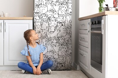 Funda magnética para refrigerador Gatos al estilo doodle