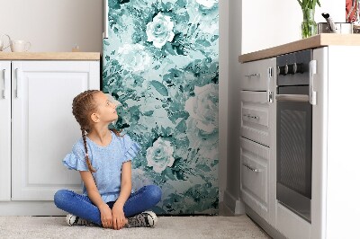 Cubierta magnética para refrigerador Flores azules