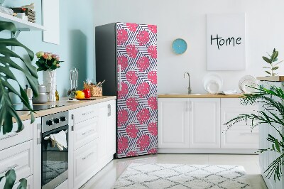 Cubierta magnética para refrigerador Hojas rosadas