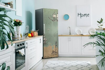 Imán decorativo para refrigerador Mapa del tesoro