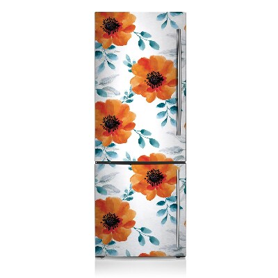 Imán decorativo para refrigerador Flor naranja