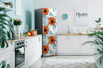 Imán decorativo para refrigerador Flor naranja