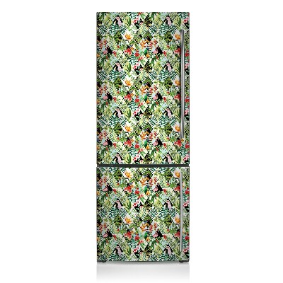 Imán decorativo para refrigerador Flores y pájaros