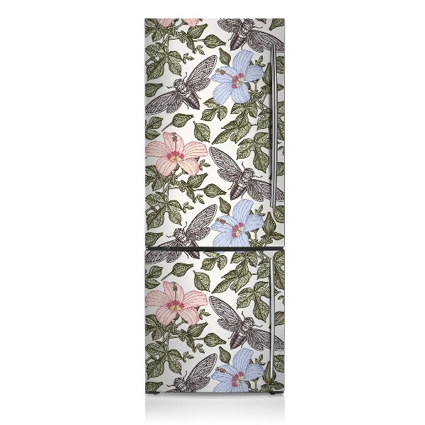 Funda magnética para refrigerador Mariposas y flores