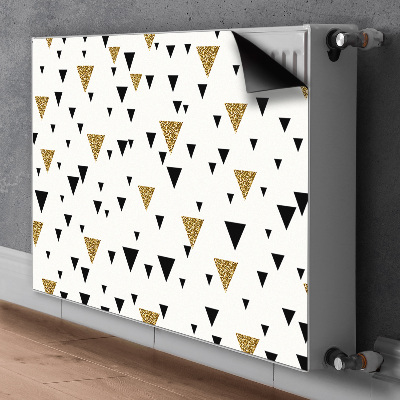 Cubierta magnética para radiador Triángulos dorados y negros