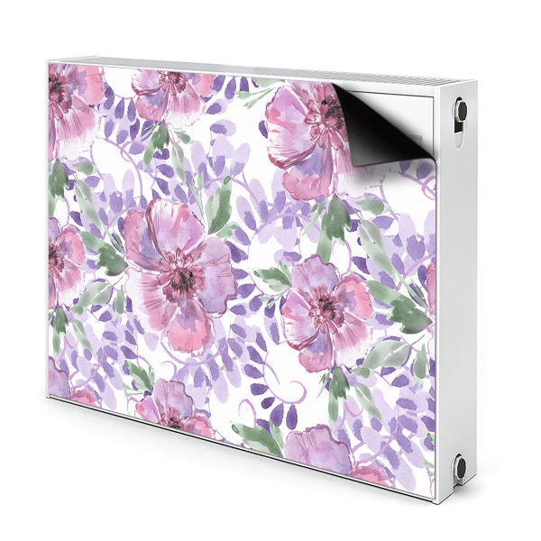 Funda magnética para el radiador Flores moradas