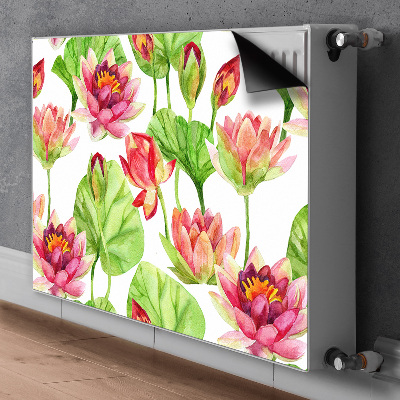 Cubierta magnética para radiador Hojas de flores de lotos