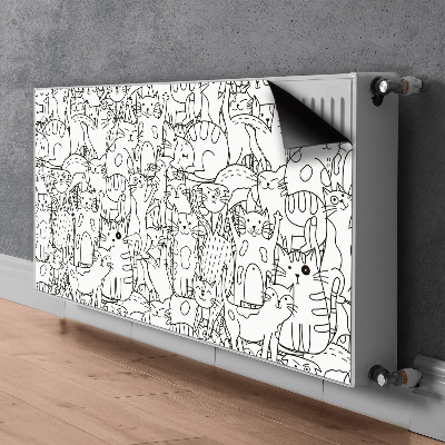 Cubierta magnética para radiador Gatos al estilo Doodle