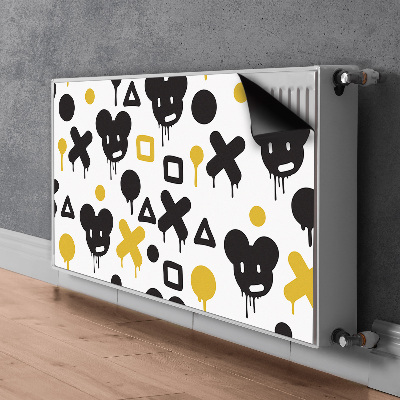 Funda magnética para el radiador Graffiti negro y amarillo