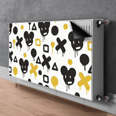 Funda magnética para el radiador Graffiti negro y amarillo