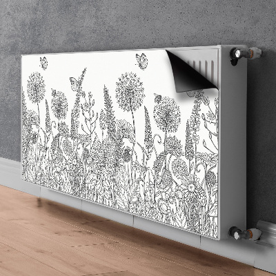 Cubierta del radiador Boceto de flores
