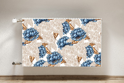 Cubierta decorativa del radiador Flores azules