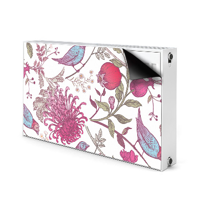 Funda magnética para el radiador Pájaros y flores