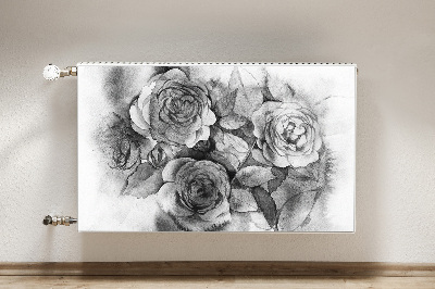 Cubierta del radiador Rosas en blanco y negro