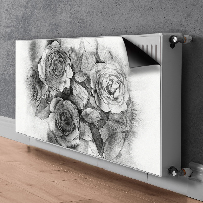 Cubierta del radiador Rosas en blanco y negro