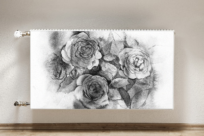 Cubierta del radiador Rosas en blanco y negro