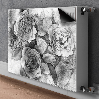 Cubierta del radiador Rosas en blanco y negro