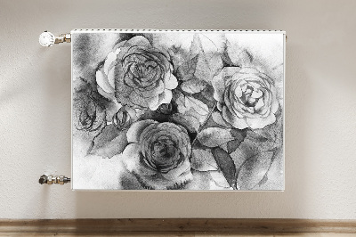 Cubierta del radiador Rosas en blanco y negro