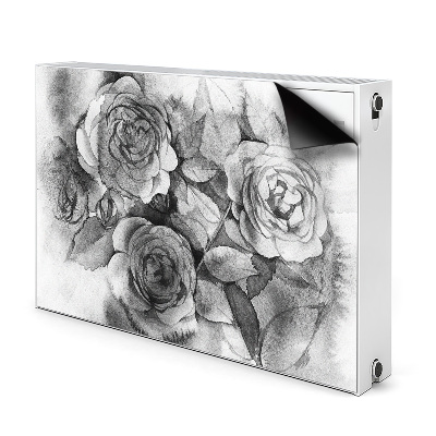 Cubierta del radiador Rosas en blanco y negro