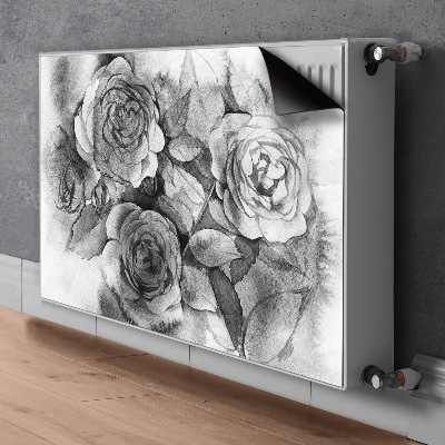 Cubierta del radiador Rosas en blanco y negro