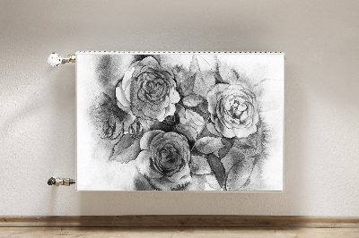 Cubierta del radiador Rosas en blanco y negro