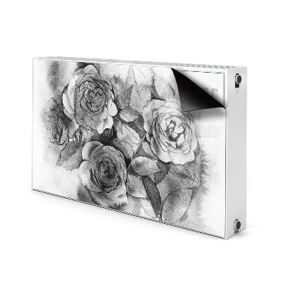 Cubierta del radiador Rosas en blanco y negro