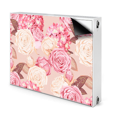 Funda magnética para el radiador Rosas e hortensias