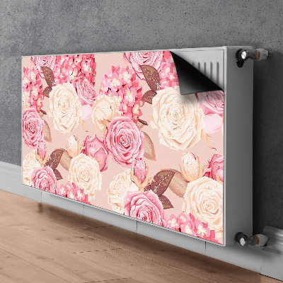 Funda magnética para el radiador Rosas e hortensias