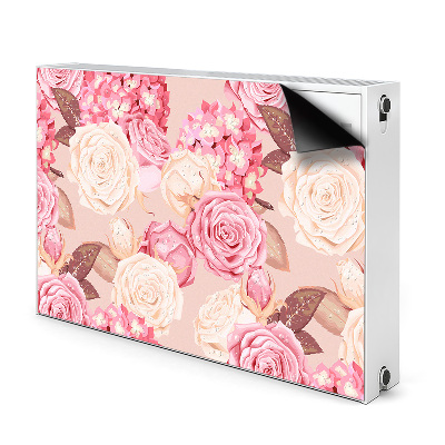 Funda magnética para el radiador Rosas e hortensias