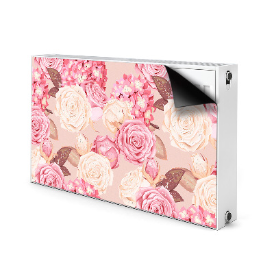 Funda magnética para el radiador Rosas e hortensias