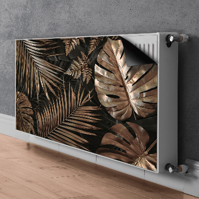 Cubierta decorativa del radiador Hojas de monstera metálicas