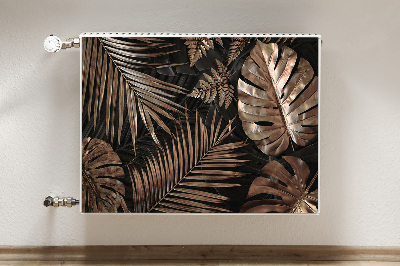 Cubierta decorativa del radiador Hojas de monstera metálicas