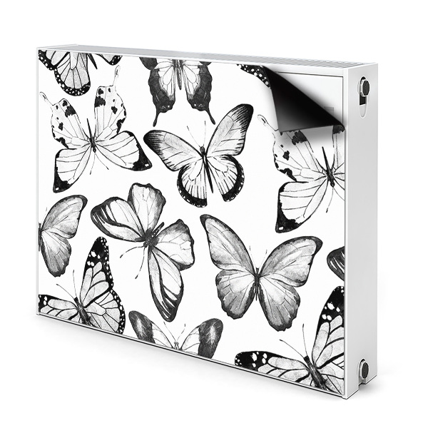 Cubierta decorativa del radiador Mariposa en blanco y negro