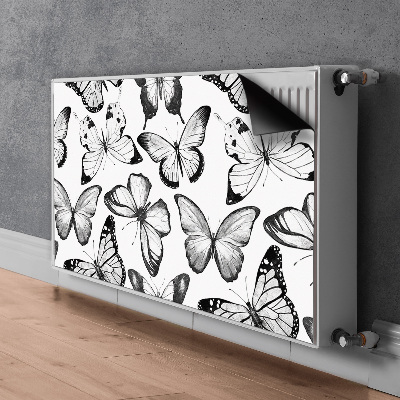 Cubierta decorativa del radiador Mariposa en blanco y negro