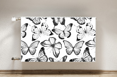 Cubierta decorativa del radiador Mariposa en blanco y negro