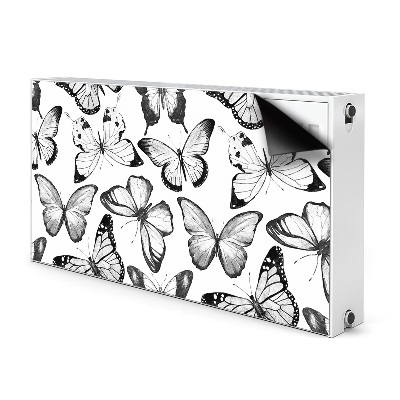 Cubierta decorativa del radiador Mariposa en blanco y negro