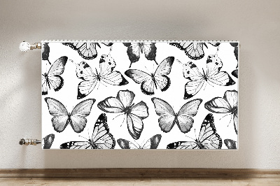 Cubierta decorativa del radiador Mariposa en blanco y negro