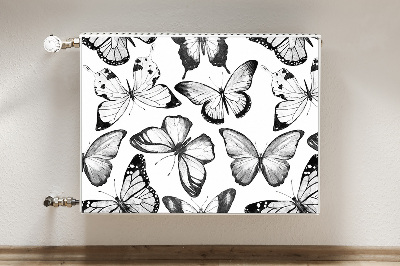 Cubierta decorativa del radiador Mariposa en blanco y negro