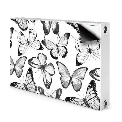 Cubierta decorativa del radiador Mariposa en blanco y negro