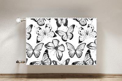 Cubierta decorativa del radiador Mariposa en blanco y negro