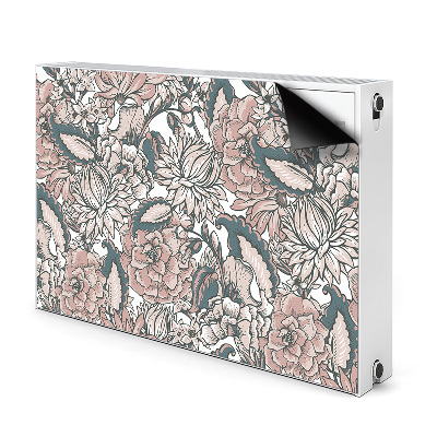 Funda magnética para el radiador Flores rosadas