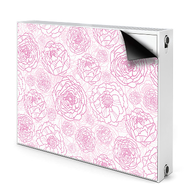 Funda magnética para el radiador Flores rosadas