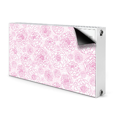 Funda magnética para el radiador Flores rosadas