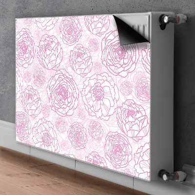 Funda magnética para el radiador Flores rosadas