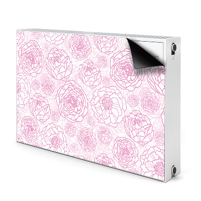 Funda magnética para el radiador Flores rosadas