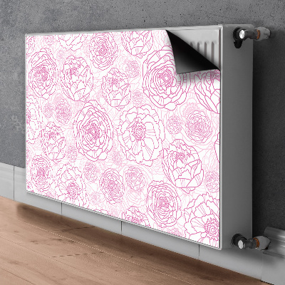 Funda magnética para el radiador Flores rosadas